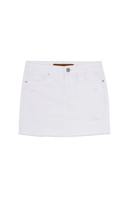 White Stretch Denim Skirt