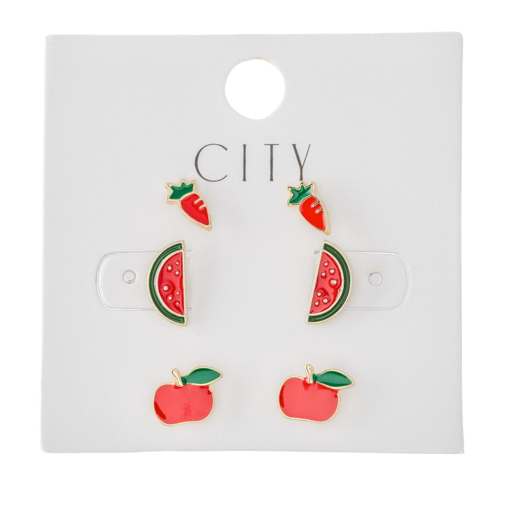 Carrots, Watermelons & Apples Earrings