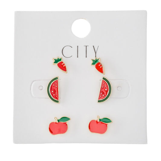 Carrots, Watermelons & Apples Earrings