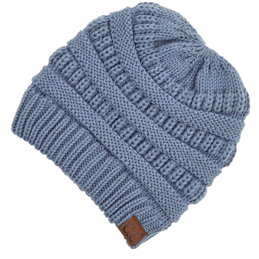 Steel Blue Knit Beanie