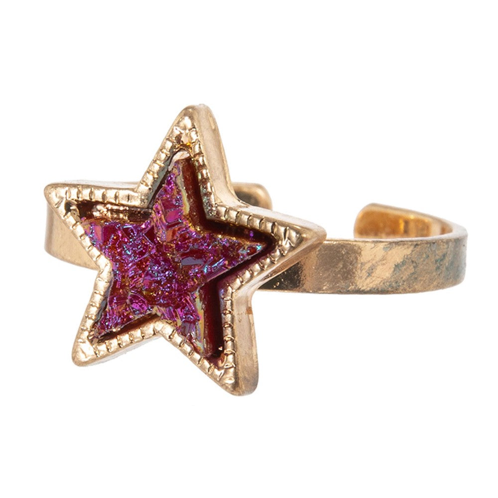 Burgundy Star Ring