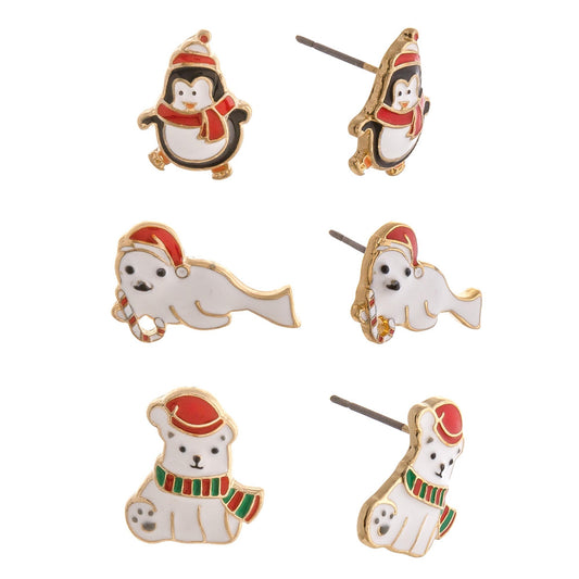 Penguin Seal & Polar Bear Earrings