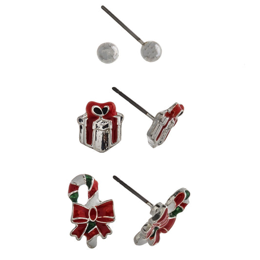 Gift and Candy Cane Earrings