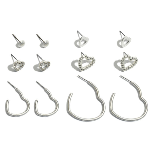 6PC Heart Earting Set