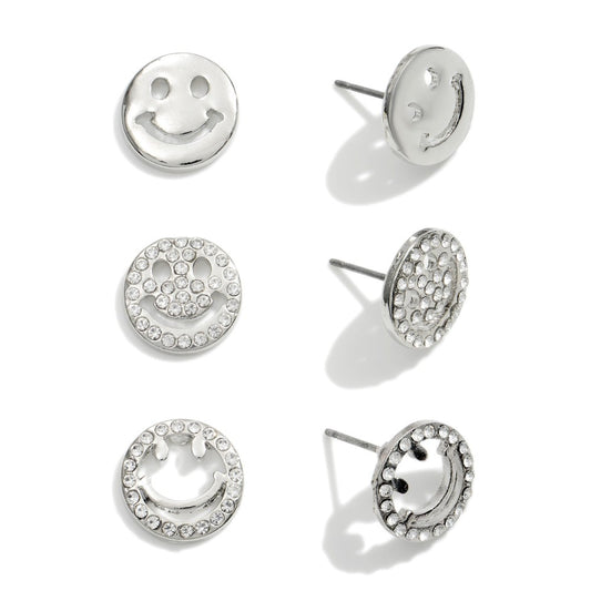 Sliver Smilies Earrings