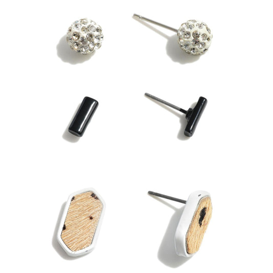 White Rhinestone and Animal Print