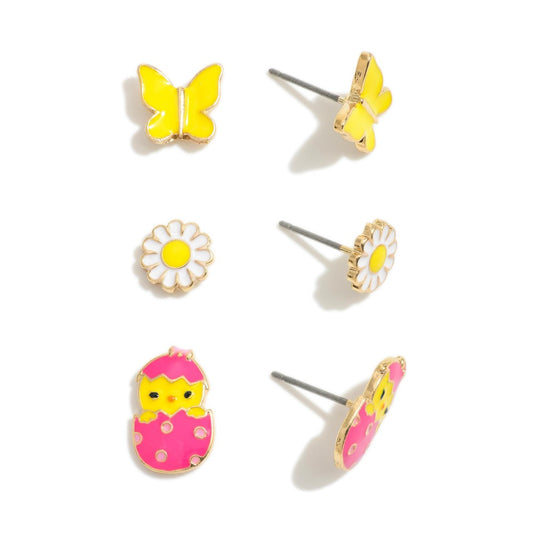 Butterfly, Daisy & Egg Earrings