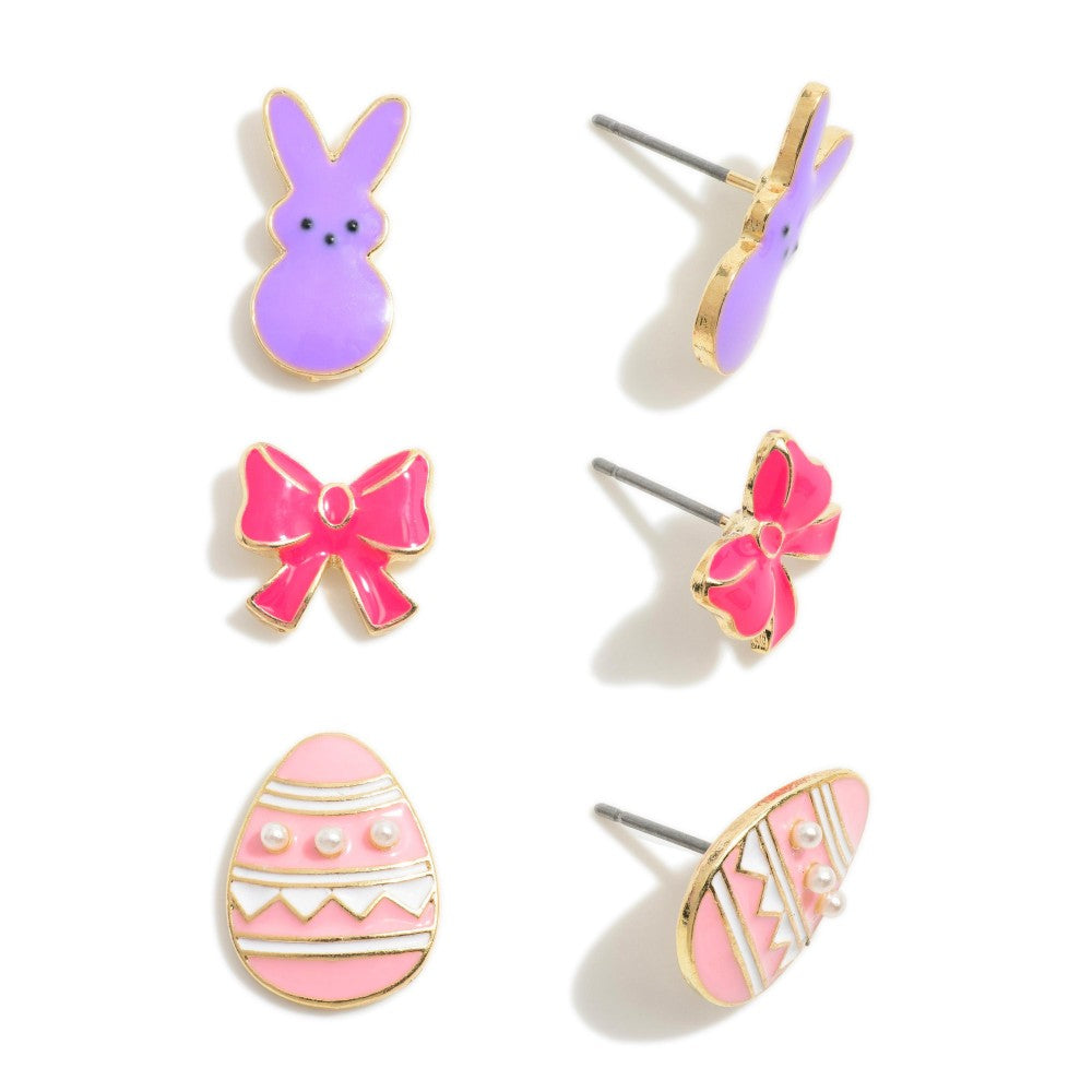 Bunny, Bow & Egg Earrings