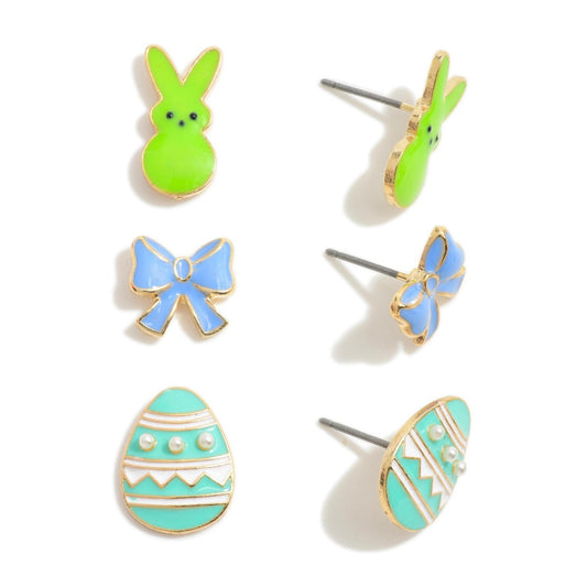 Green Bunny Blue Bow