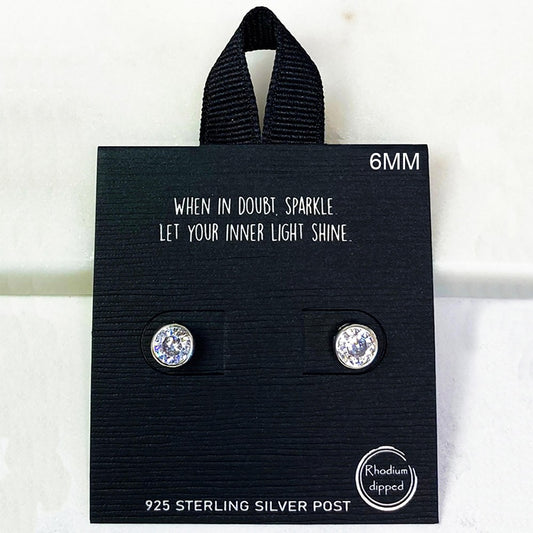 Sliver Post Cubic Zirconia Studs