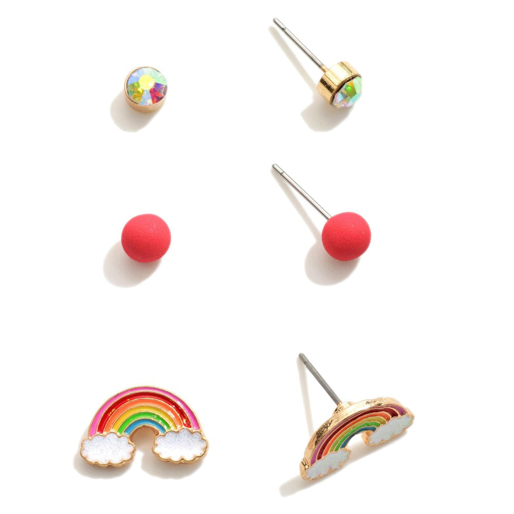 Rainbow Set of 3 Earrings