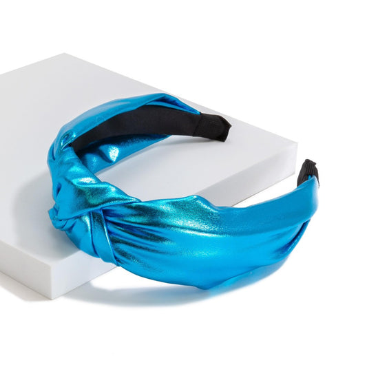 Blue Shiny Knot Headband