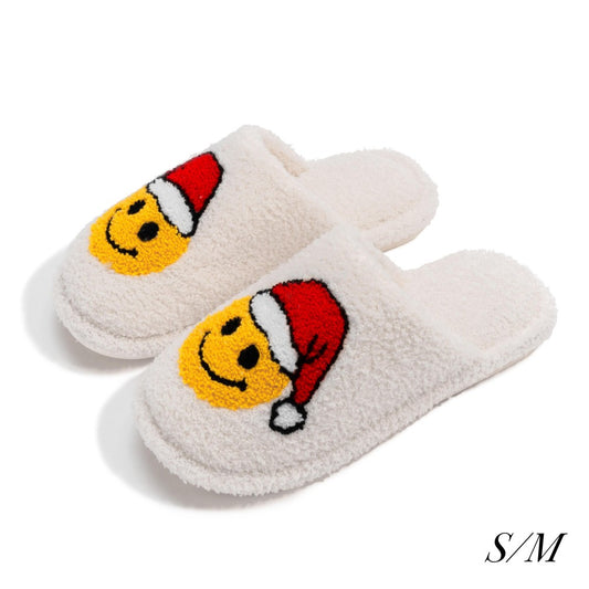 Santa Hat Smile Slide On Slippers