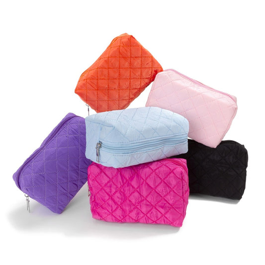 Quilted Stitched Makeup Pouch
