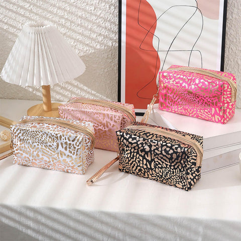 Metallic Animal Print Wristlet Pouch