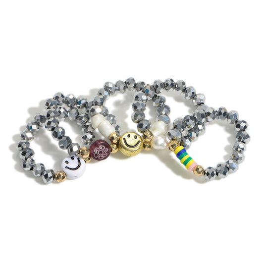 Set of 5 Beaded Ring