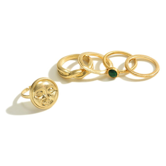 Moon Face Gold Set of 5