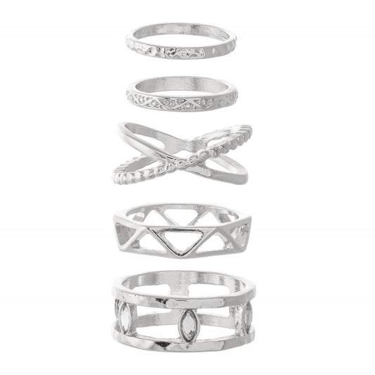 Sliver Stacking Knuckle Ring Set