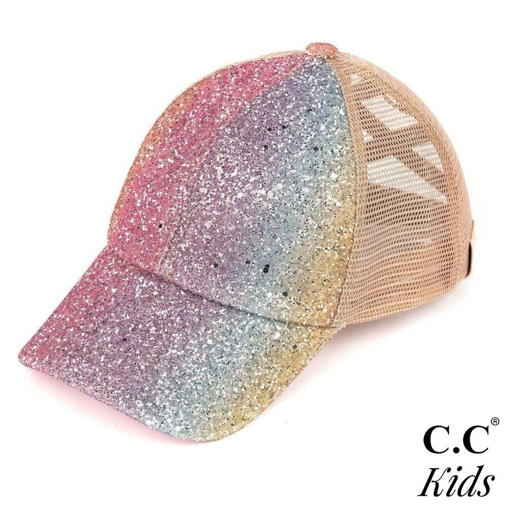 Kids Glitter Criss Cross Trucker Hats