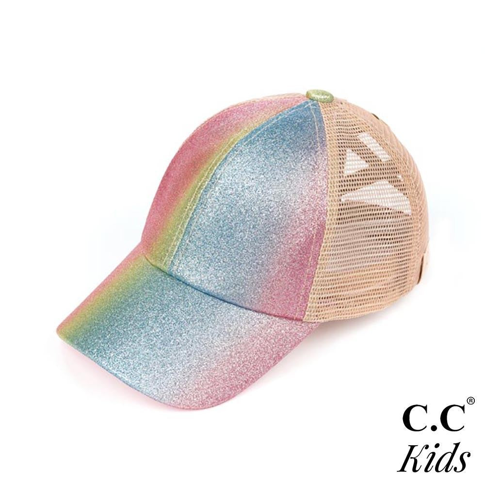 Kids Glitter Criss Cross Trucker Hats