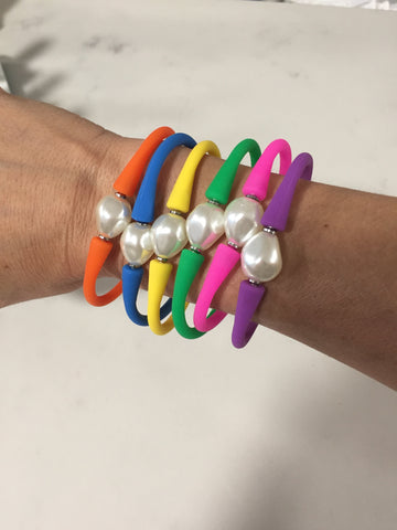 Pearl Silicone Flex Stretch Bracelet