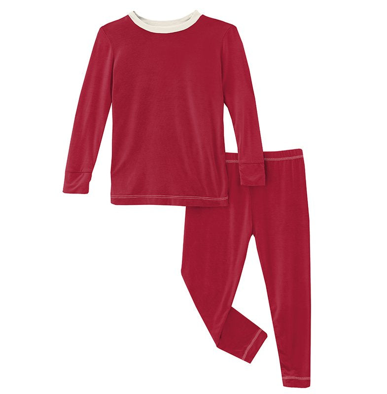 Crimson with Natural Pajama Set