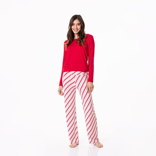 Women's Candy Cane Stripe Set
