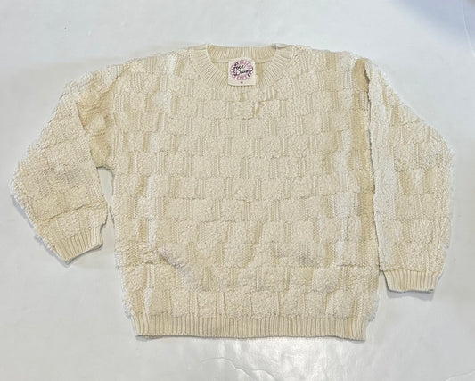 Natural Checker Textured Pullover