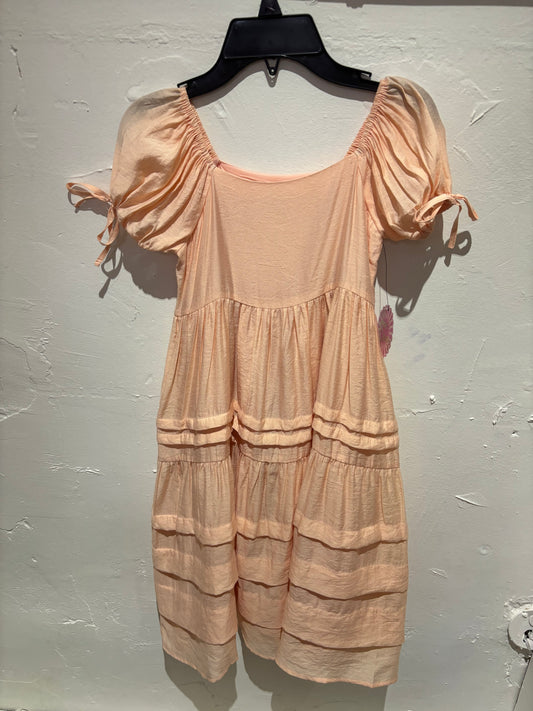 Faded Tangerine Puff Sleeve Dress