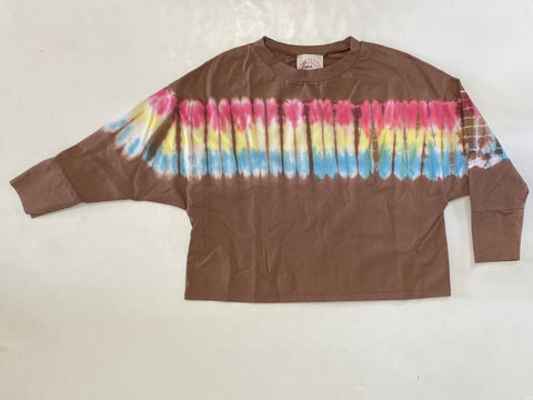 Brown Rainbow Tie Dye Top