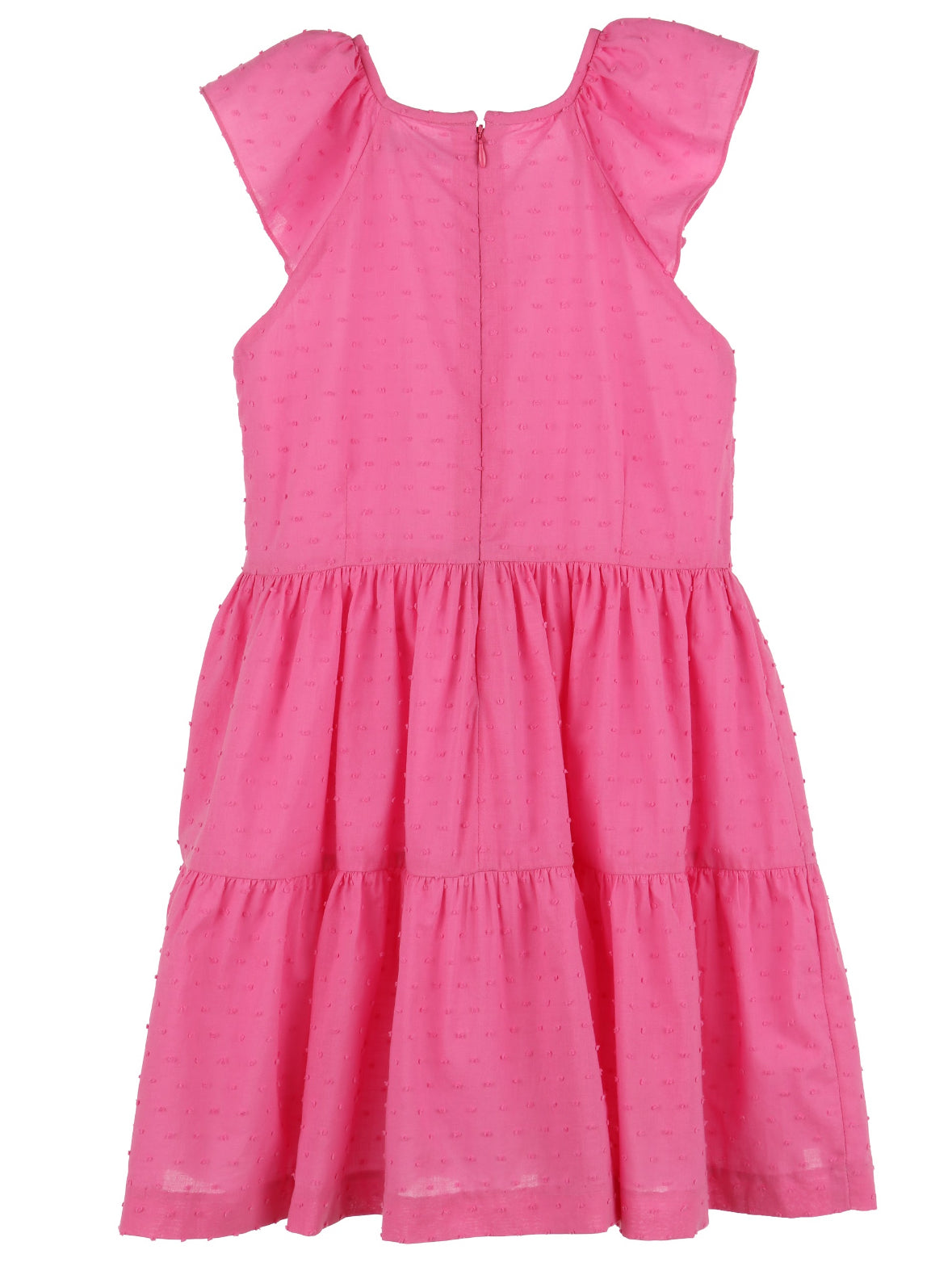 Fuchsia Dotted Tiered Dress