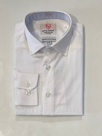 White Stretch Button Down