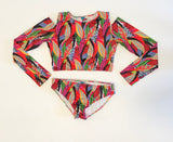 2 Piece Swimsuit Leaf Print