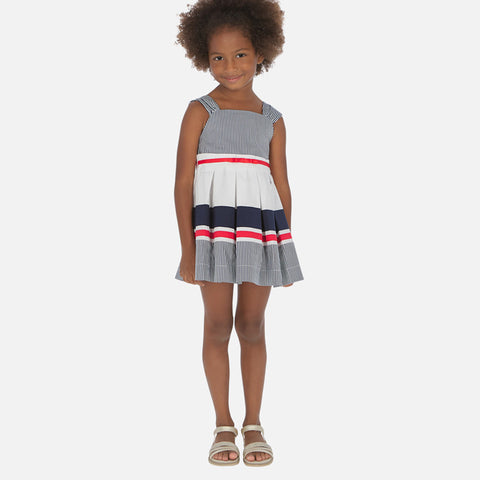Navy & Red Stripe Dress