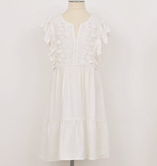 Off White Woven Dress
