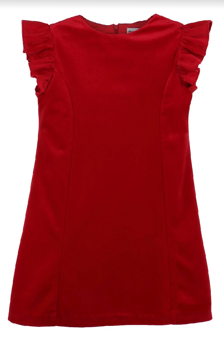 Red Deluxe Velvet Shift Dress