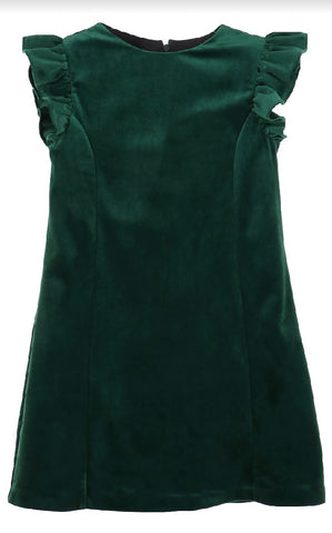 Green Deluxe Velvet Shift Dress