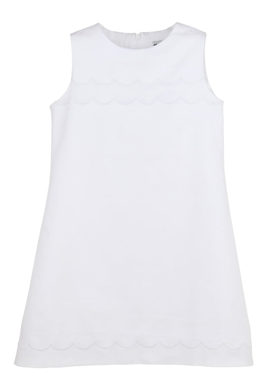 White Scallop Dress