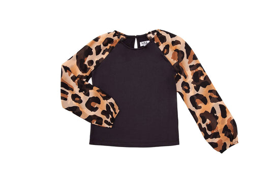 Leopard Back Chiffon Top