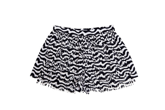 Black & White Fringe Shorts