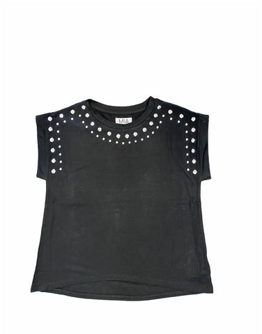 Black Studded Rocker Tee