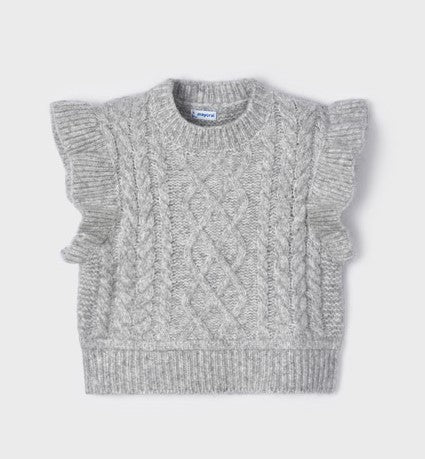 Grey Braided knitted vest