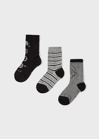 3 Pair Grey pack of space socks