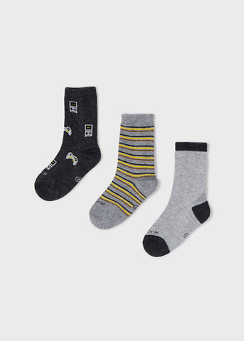 Set of 3 jacquard socks