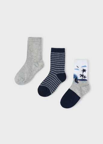 3-Pack Printed Cotton Socks