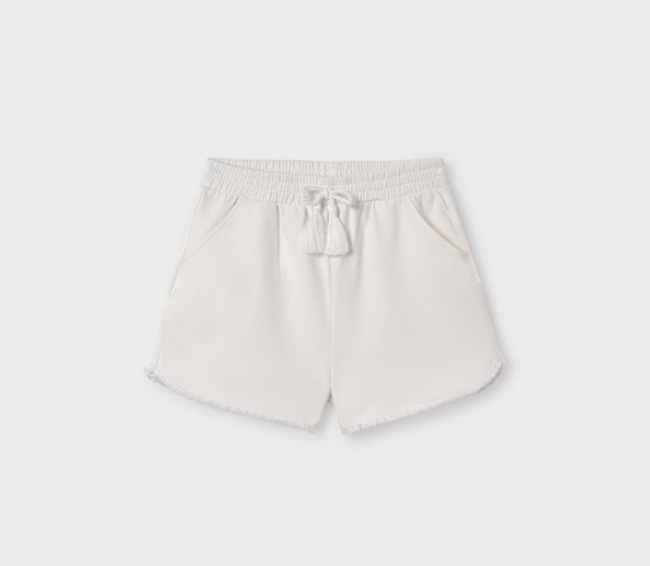 White french terry shorts