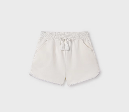White french terry shorts
