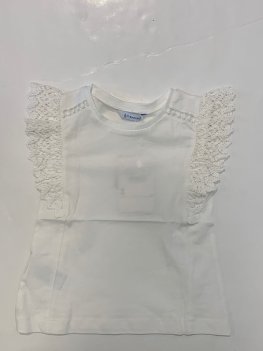 Ivory Crochet Ruffle Sleeve Top