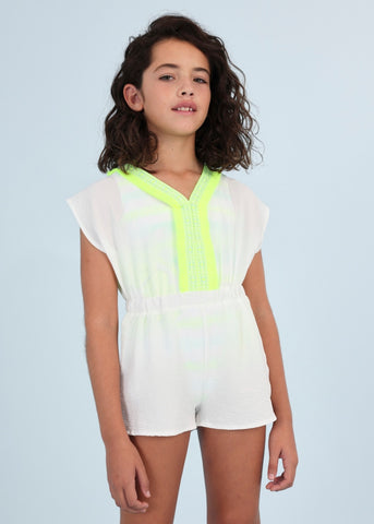 White Caftan Romper