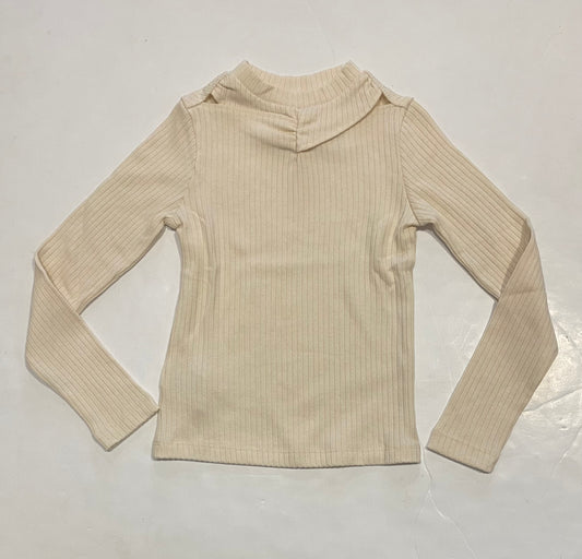 Tan Ribbed Shirt w/Cutout Detail